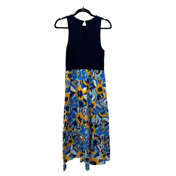 DONNA MORGAN Women Navy Blue Floral Dress 10 - Picture 1 of 4